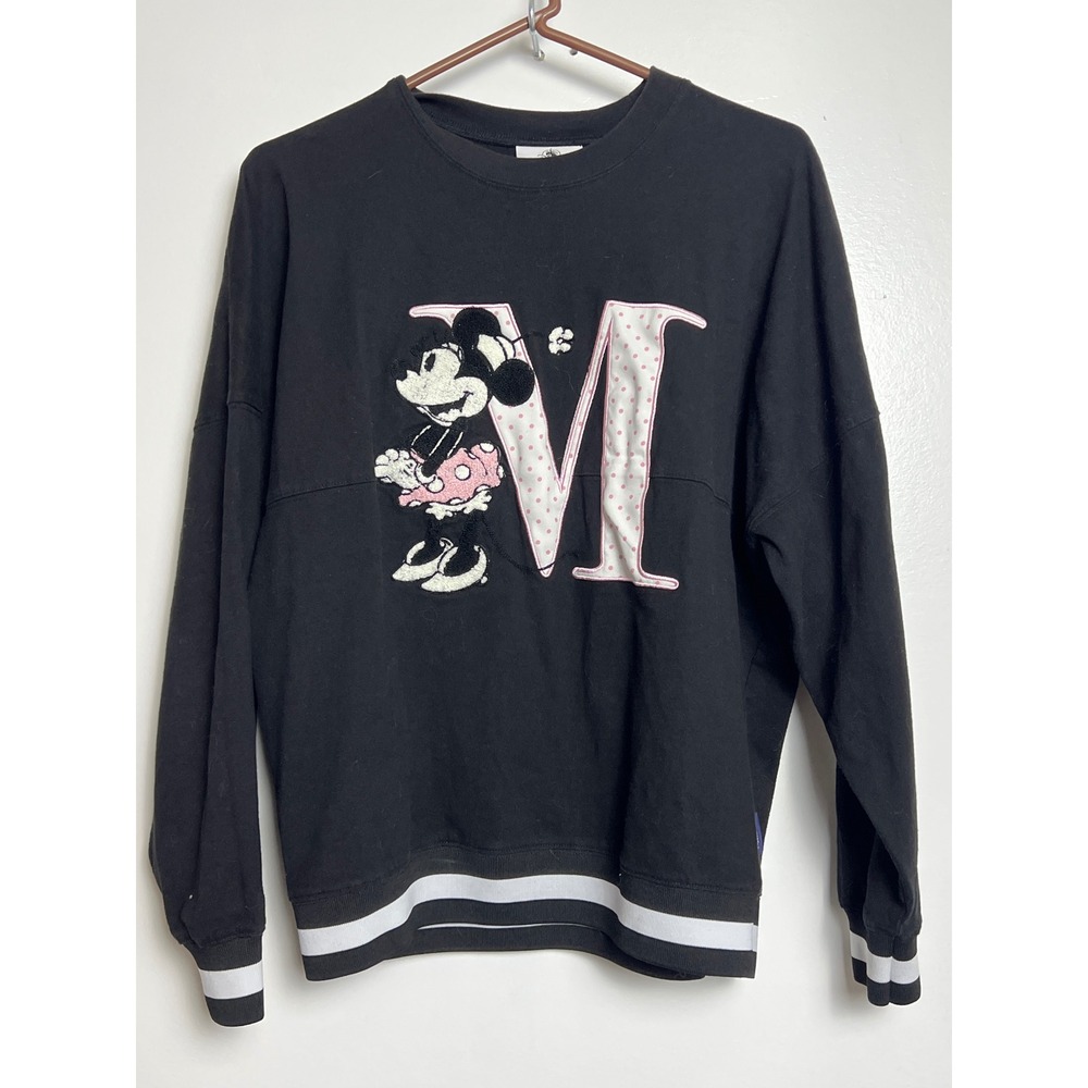 Spirit Jersey Disney Minnie Mouse Black Long Sleeve Sweatshirt M Retro Puff Prnt
